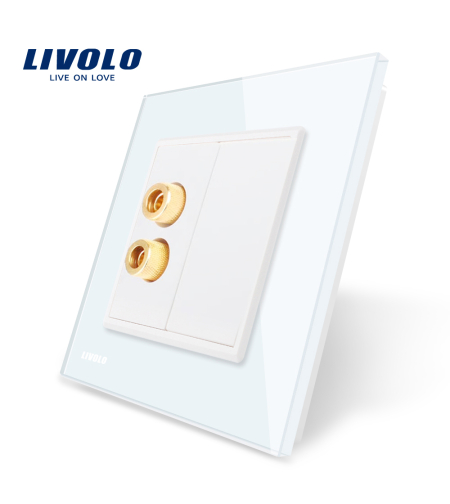 Priza redare sunet LIVOLO cu rama din sticla, alb
