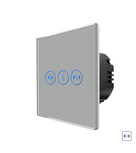 Intrerupator Draperie cu Touch din Sticla LUXION, gri