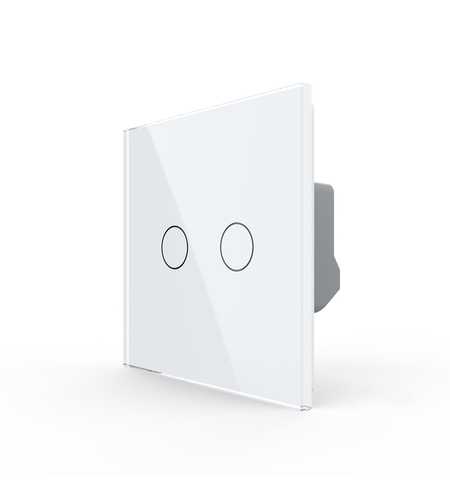 Intrerupator Dublu LIVOLO cu Touch din Sticla Securizata - Serie Noua, alb