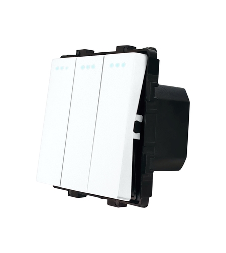 Modul Intrerupator Triplu Mecanic LUXION, alb