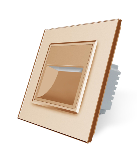 Lampa de veghe LED Livolo cu rama din sticla, auriu