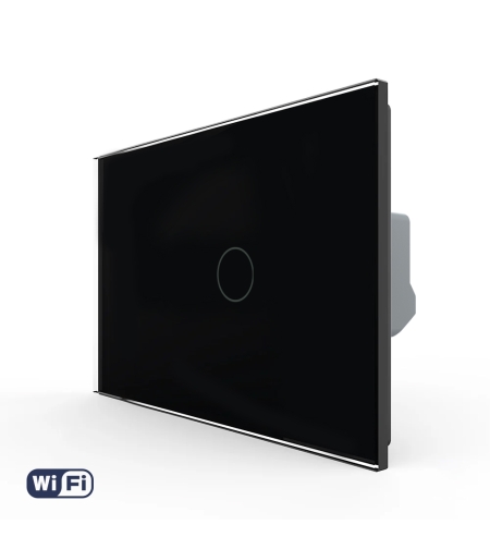Intrerupator Simplu Wi-Fi cu Touch LIVOLO din Sticla, Standard Italian – Serie Noua, negru