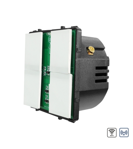 Modul Intrerupator Cvadruplu Wi-Fi + RF433 cu Touch LUXION