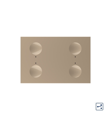 Modul intrerupator cvadruplu cap scara / cap cruce cu touch Livolo standard Italian, Serie noua, auriu