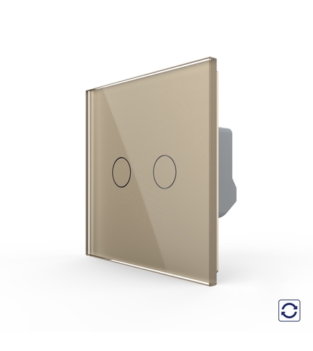Intrerupator Dublu cu Revenire, Contact Uscat cu Touch LIVOLO - Serie Noua, auriu