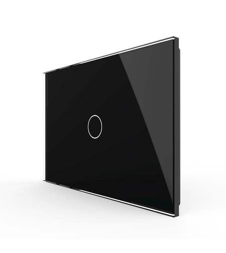 Panou intrerupator simplu cu touch Livolo din sticla, standard Italian - Serie noua, negru