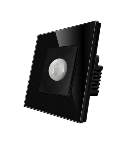 Senzor de Miscare PIR LUXION cu Rama din Sticla, negru