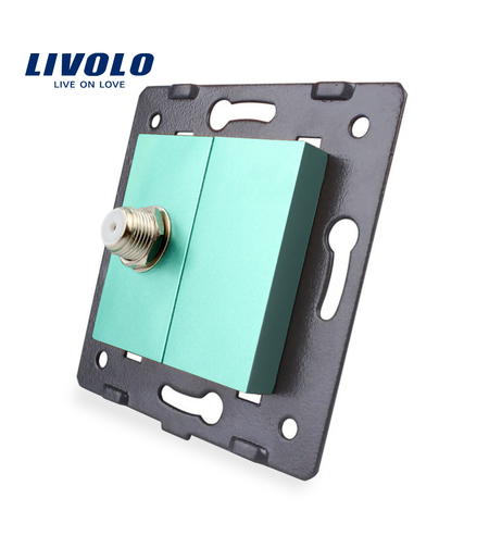 Priza TV satelit Livolo fara rama sticla, verde