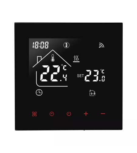 Termostat Wi-Fi pentru incalzirea termica pe gaz BeOk TDR89-WIFI-WPB, negru