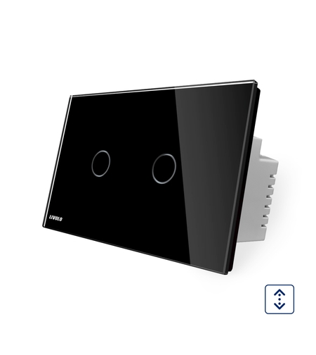 Intrerupator cu touch pentru draperie Livolo din sticla, Standard italian, negru