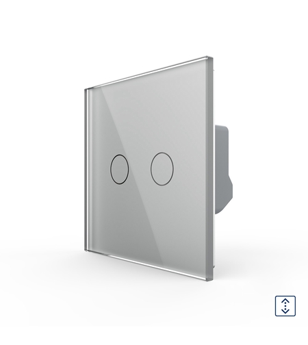 Intrerupator Draperie cu Touch LIVOLO din Sticla - Serie Noua, gri