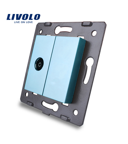 Priza TV Livolo, albastru