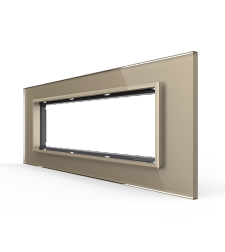 Rama din sticla Livolo standard Italian 6/7 module - Serie noua, auriu