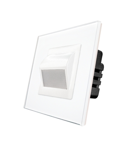 Lampa de Veghe LED cu Lumina Alb - Neutra LUXION cu Rama de Sticla, alb