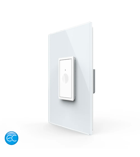Intrerupator Simplu cu Touch Livolo cu Rama Din Sticla 1M, Zigbee EC, alb