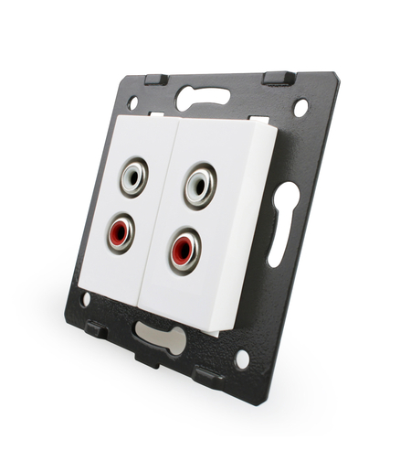 Priza dubla audio Livolo, alb