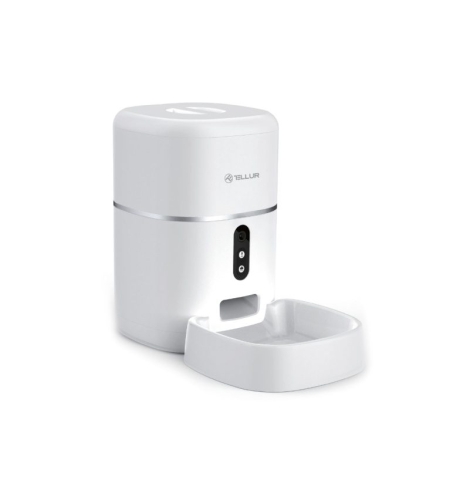 Dispenser inteligent pentru hrana animale Tellur TLL331461, Wi-Fi, Camera HD, Capacitate 4L