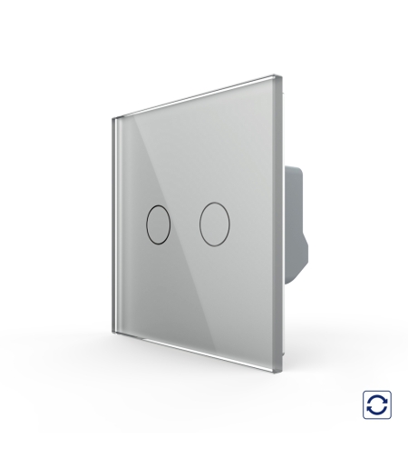 Intrerupator Dublu cu Revenire / Reset cu Touch LIVOLO - Serie Noua, gri