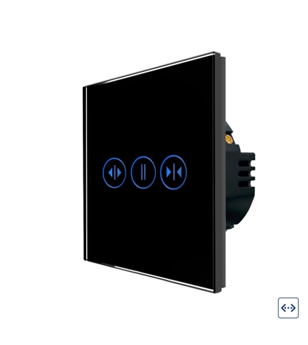Intrerupator Wi-Fi Draperie cu Touch din Sticla LUXION, negru