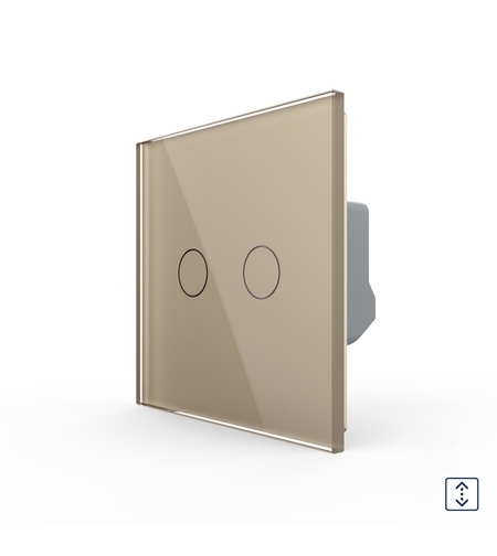 Intrerupator Draperie cu Touch LIVOLO din Sticla - Serie Noua, auriu