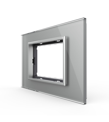 Rama din sticla Livolo standard Italian 3 module - Serie noua, gri