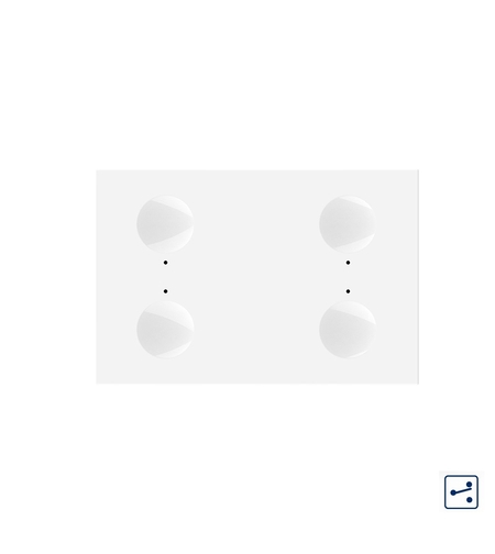 Modul intrerupator cvadruplu cap scara / cap cruce cu touch Livolo standard Italian, Serie noua, alb
