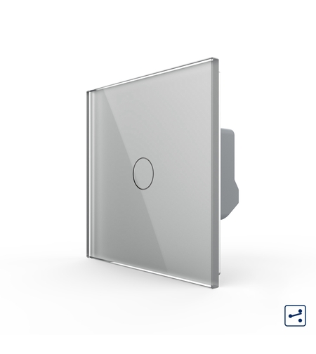 Intrerupator Simplu Cap Scara / Cruce LIVOLO cu Touch - Serie Noua, gri