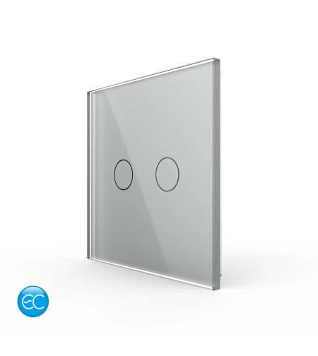 Telecomanda EC Tip Panou Dublu cu Touch LIVOLO din Sticla Securizata, gri