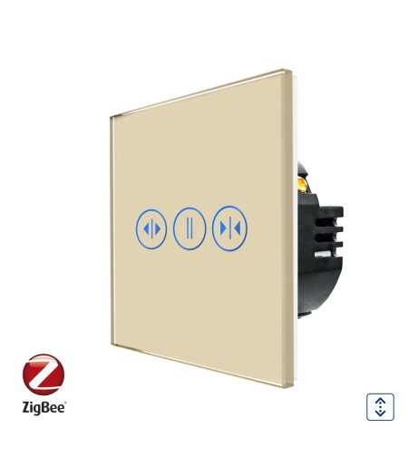 Intrerupator Rulouri cu Touch din Sticla LUXION, Protocol Zigbee Tuya, auriu