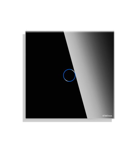 Panou Intrerupator Simplu cu Touch Mini din Sticla LUXION, negru