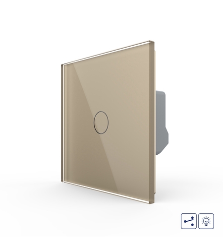 Intrerupator Simplu Cap Scara, Dimmer cu Touch LIVOLO - Serie Noua, auriu