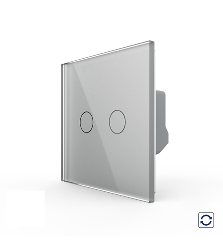 Intrerupator Dublu cu Reset si Contact Uscat LIVOLO - Serie Noua, gri