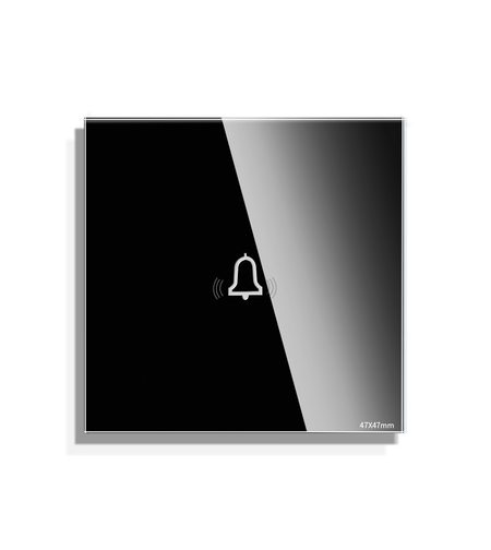 Panou Buton Sonerie cu Touch Mini din Sticla LUXION, negru