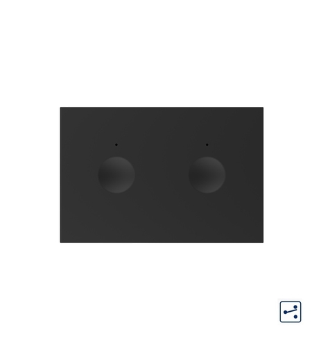 Modul intrerupator dublu cap scara / cap cruce cu touch Livolo standard Italian, Serie noua, negru