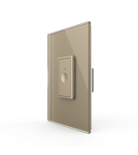 Intrerupator Simplu cu Touch Livolo cu Rama Din Sticla 1M - Serie Noua, auriu