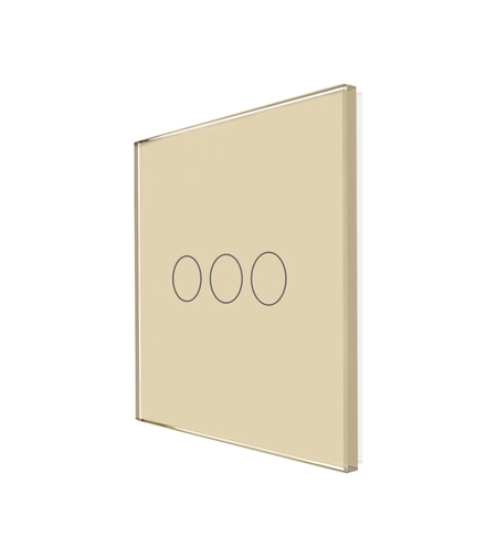 Panou Intrerupator Triplu cu Touch Din Sticla LUXION, auriu