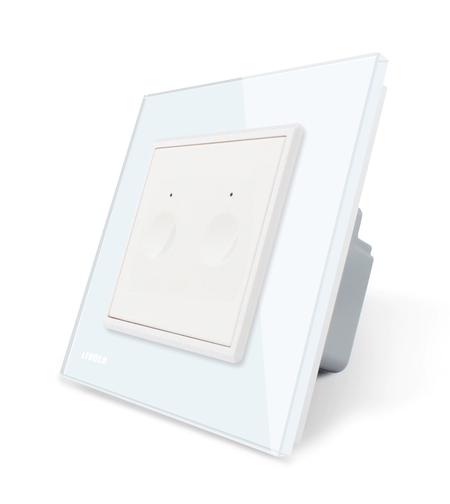 Intrerupator dublu wireless cu touch Livolo din sticla, Serie noua