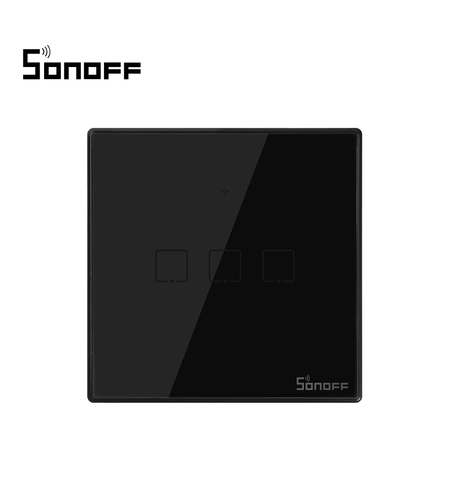 Intrerupator triplu cu touch Sonoff T3EU3C, Wi-Fi + RF, Control de pe telefonul mobil