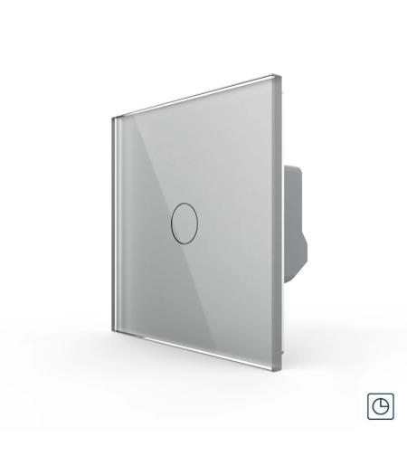 Intrerupator Simplu cu Timer LIVOLO Din Sticla - Serie Noua, gri