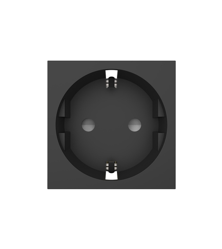 Priza simpla Livolo fara rama din sticla, negru