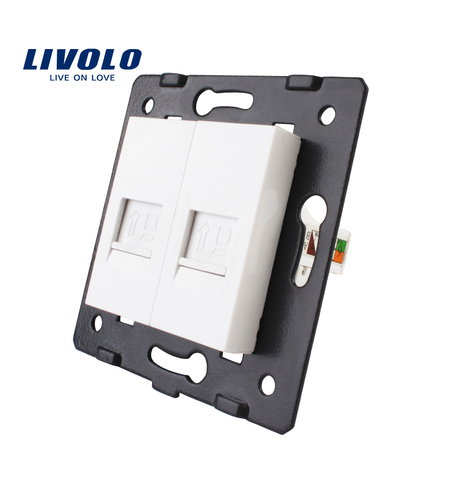 Priza dubla internet Livolo, alb