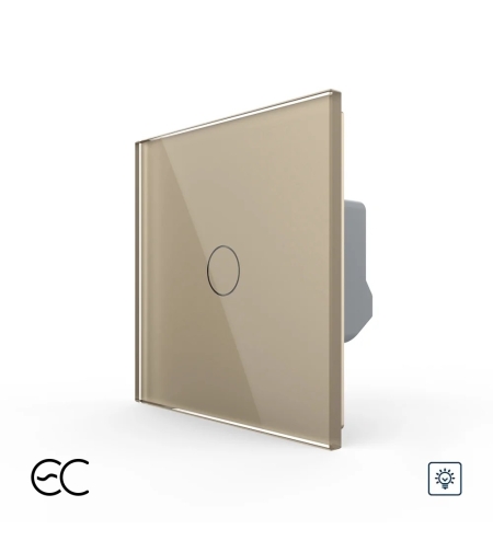Intrerupator Simplu cu Variator si Touch LIVOLO din Sticla - Protocol ZigBee EC, auriu