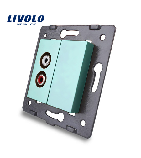 Priza audio Livolo, verde