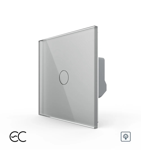 Intrerupator Simplu cu Variator si Touch LIVOLO din Sticla - Protocol ZigBee EC, gri