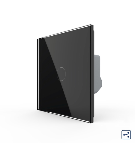 Intrerupator Simplu Cap Scara / Cruce LIVOLO cu Touch - Serie Noua, negru