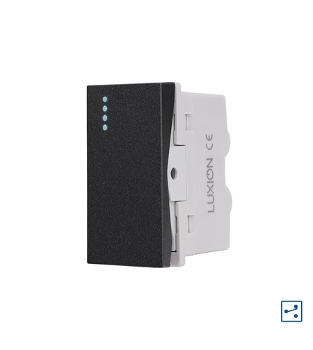 Modul Intrerupator Simplu Cap-Cruce Mecanic 1M LUXION, Standard Italian, negru