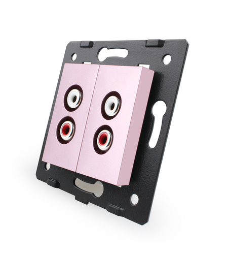 Priza dubla audio Livolo, roz