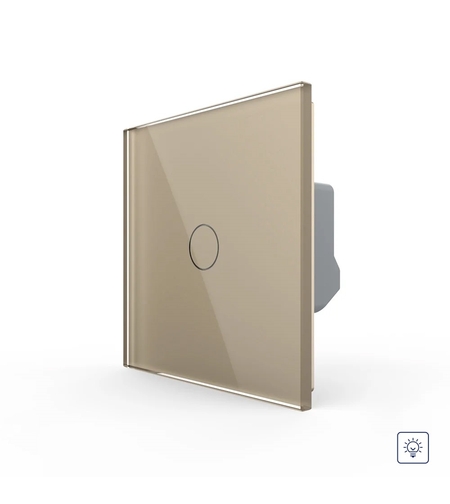 Intrerupator Simplu cu Variator LIVOLO cu Touch Din Sticla – Serie Noua, auriu