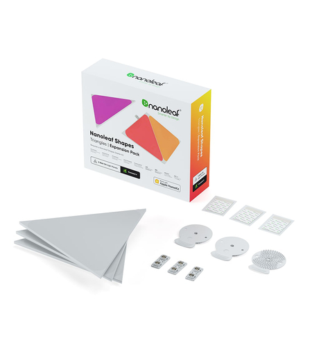 Pachet 3 Panouri luminaose Nanoleaf Shapes Triangles, 16 Milioane culori, Iluminare LED RGBW, Temperatura culoare reglabila