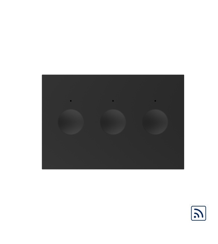 Modul intrerupator triplu wireless cu touch Livolo standard Italian, Serie noua, negru